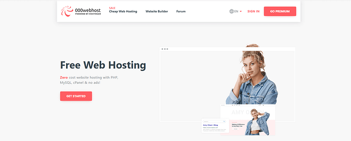 000WebHost website hosting.