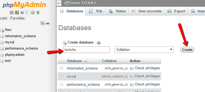 create a database