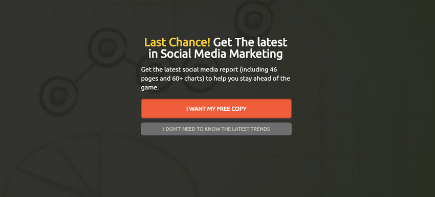 Social Media Examiner exit intent pop up