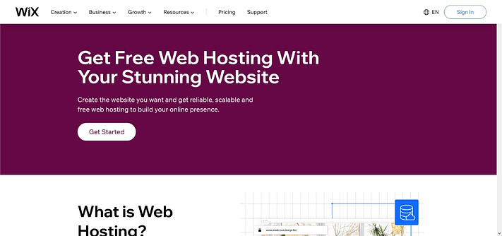 Wix free hosting