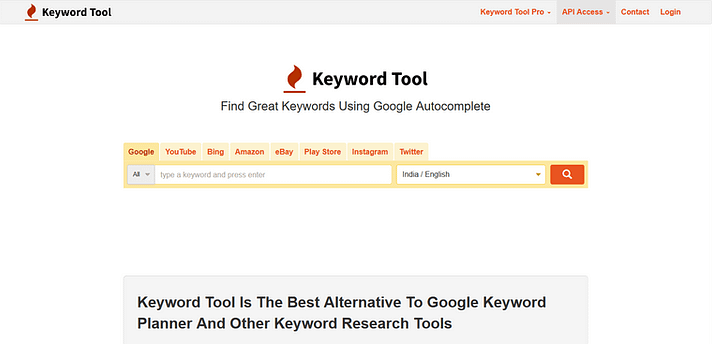 Keyword Tool for research
