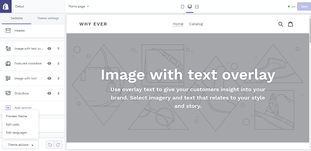 Tutorial di Shopify: personalizza il tema 