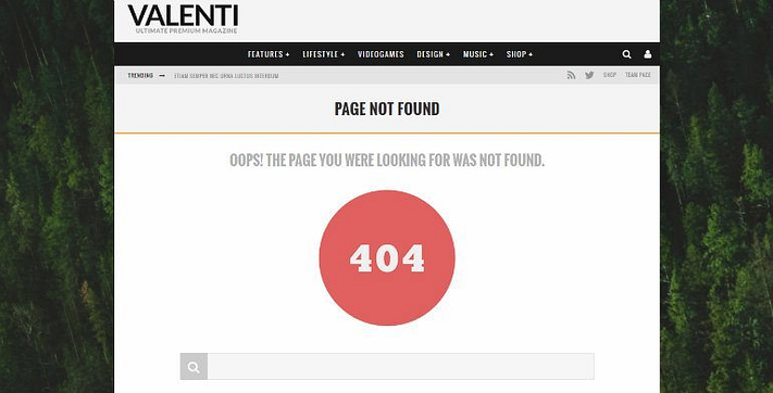 fix 404 errors in WordPress: example 404 page