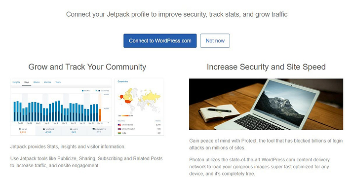 Bluehost Quick Launch Wizard displays after you install WordPress