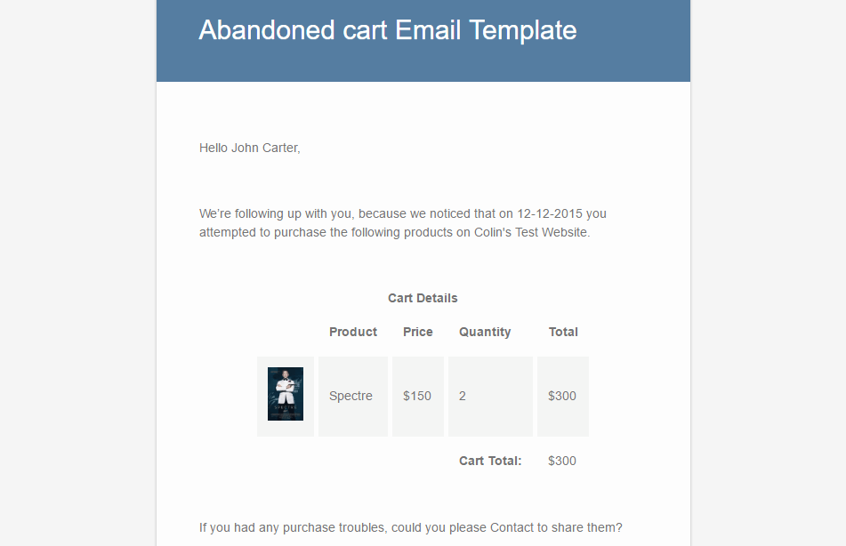 woocommerce abandoned cart emails 9