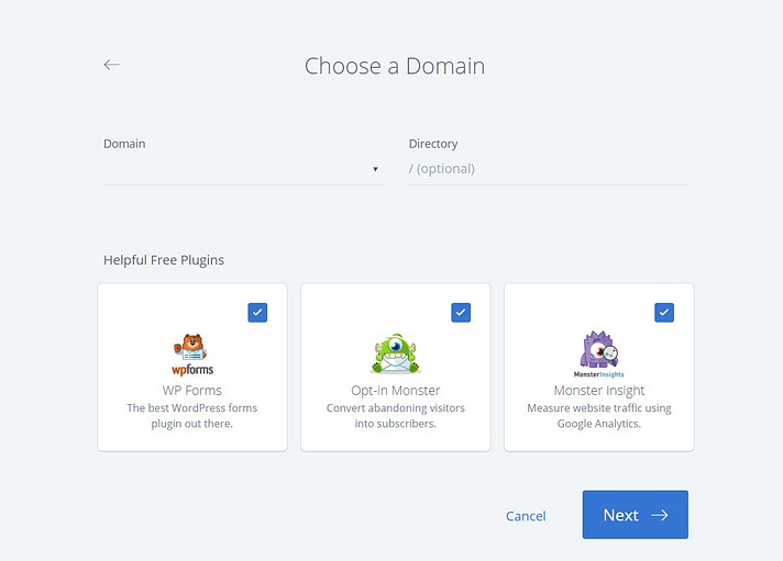 Choose a Domain name