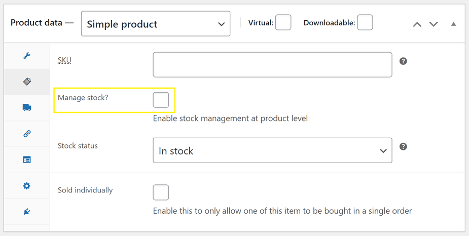 The first step to WooCommerce inventory management: enabling the tool.
