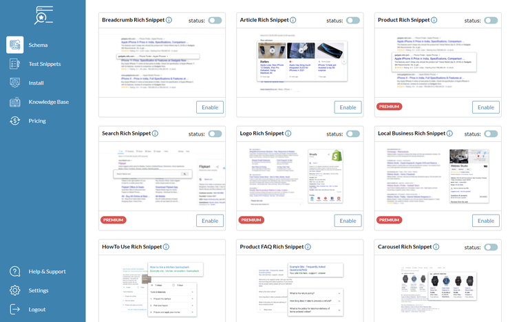 A few of the schema options for this plugin.