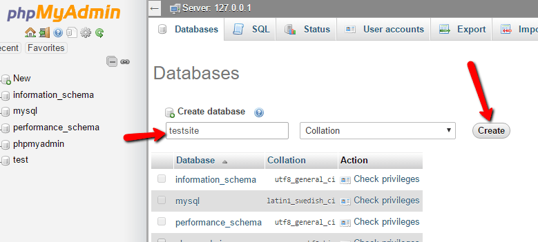 create a database