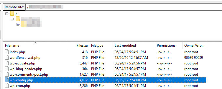 WordPressのルートフォルダ.' root folder.