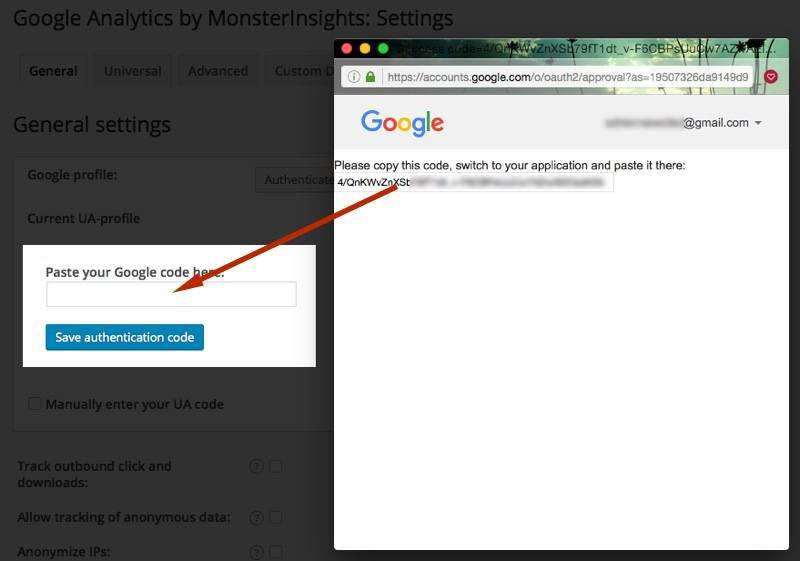 plugin de wordpress de google analytics autenticar final