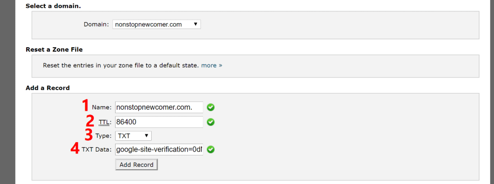 Add TXT record to DNS