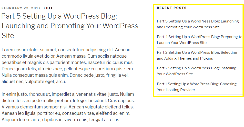 WordPress' default sorting order