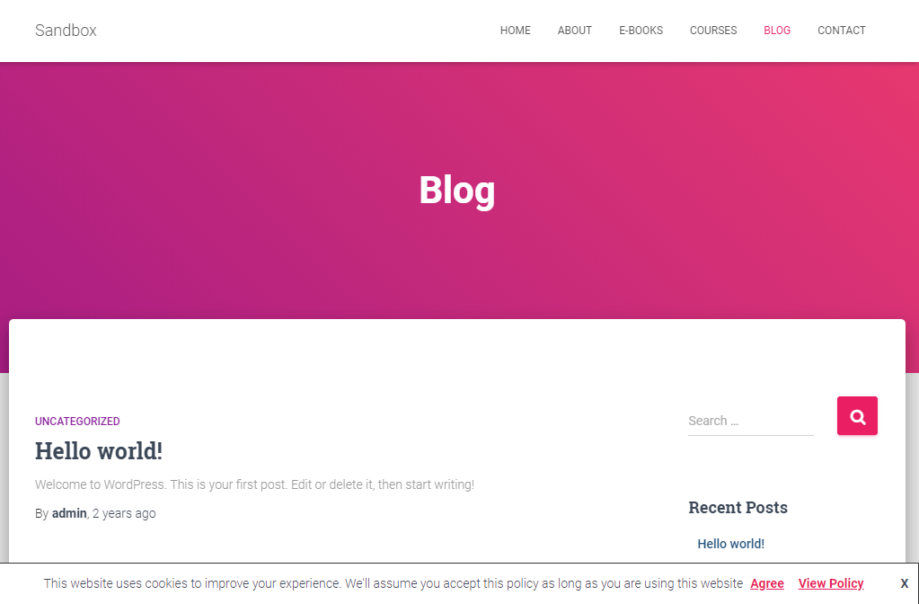 Orbit Fox Privacy Policy Bar