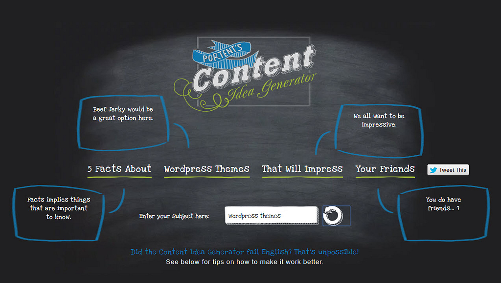 portent's content idea generator