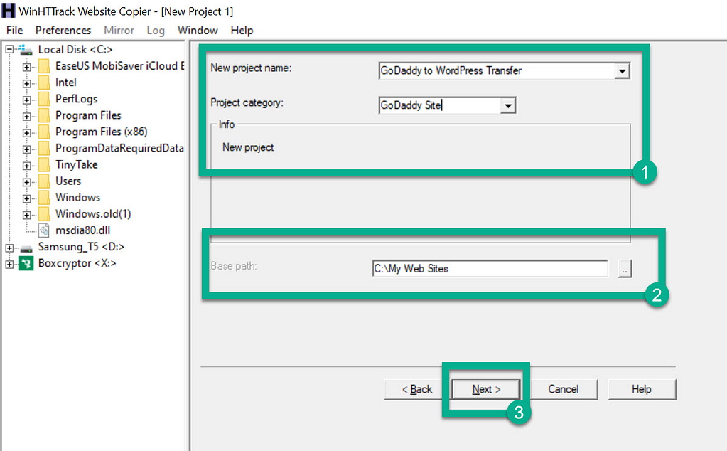 choose file names - GoDaddy Website Builder to WordPress