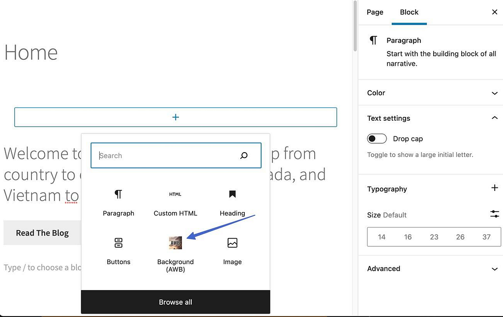 AWB plugin block