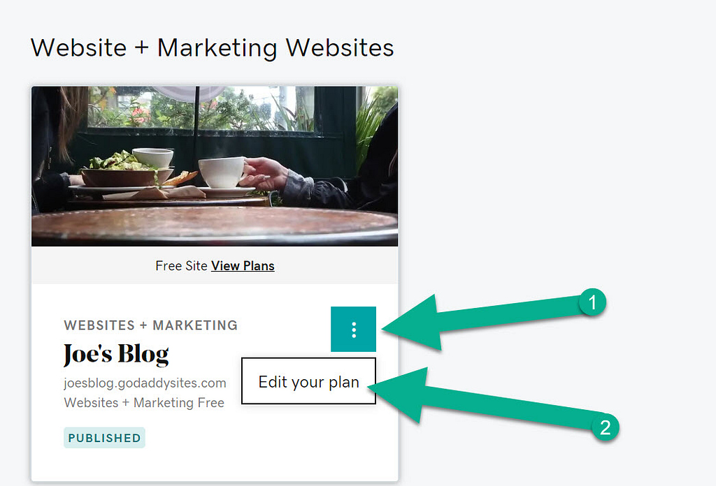 Edit Your Plan - GoDaddy Website Builder to WordPress