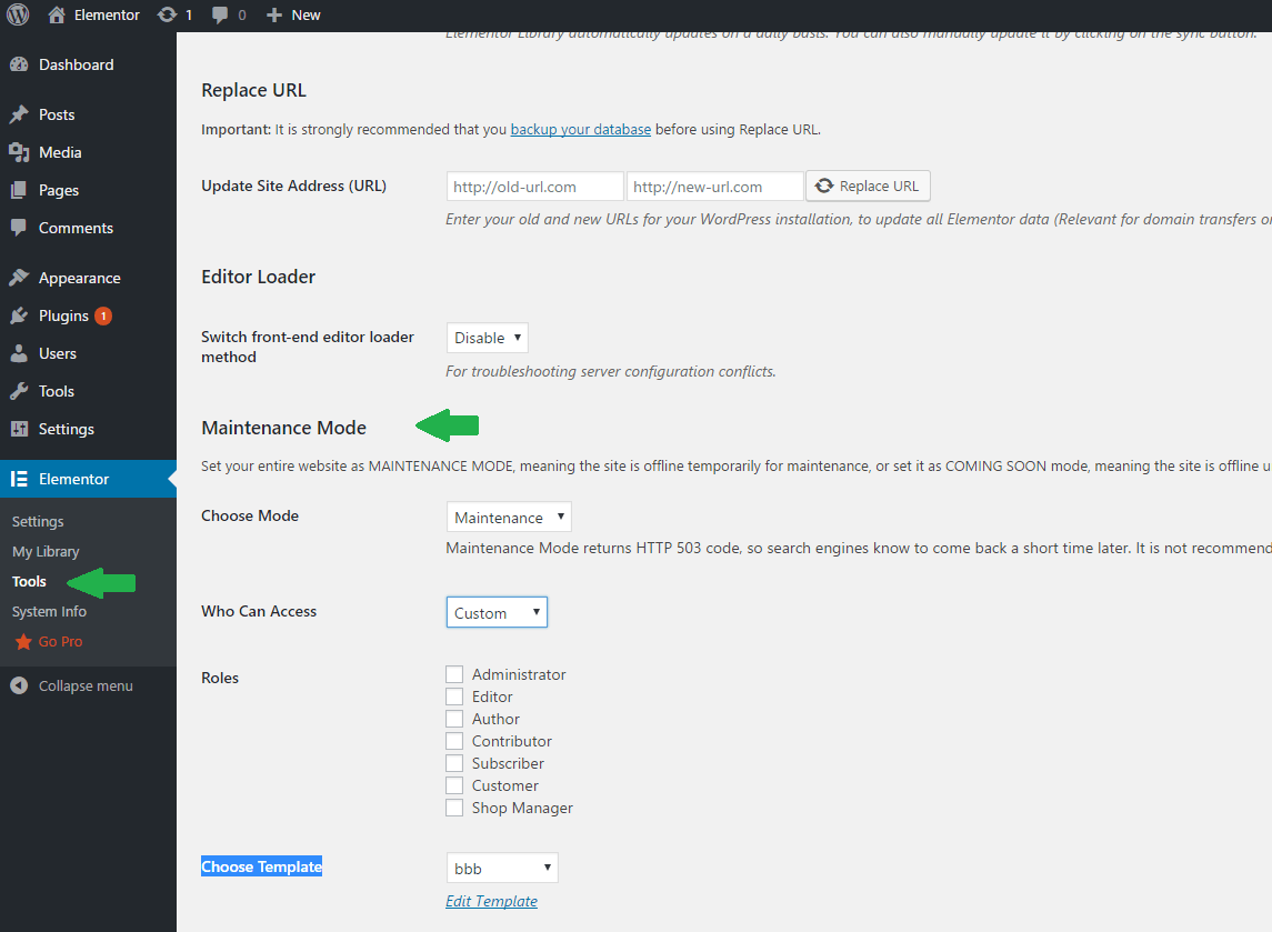 maintenance mode page