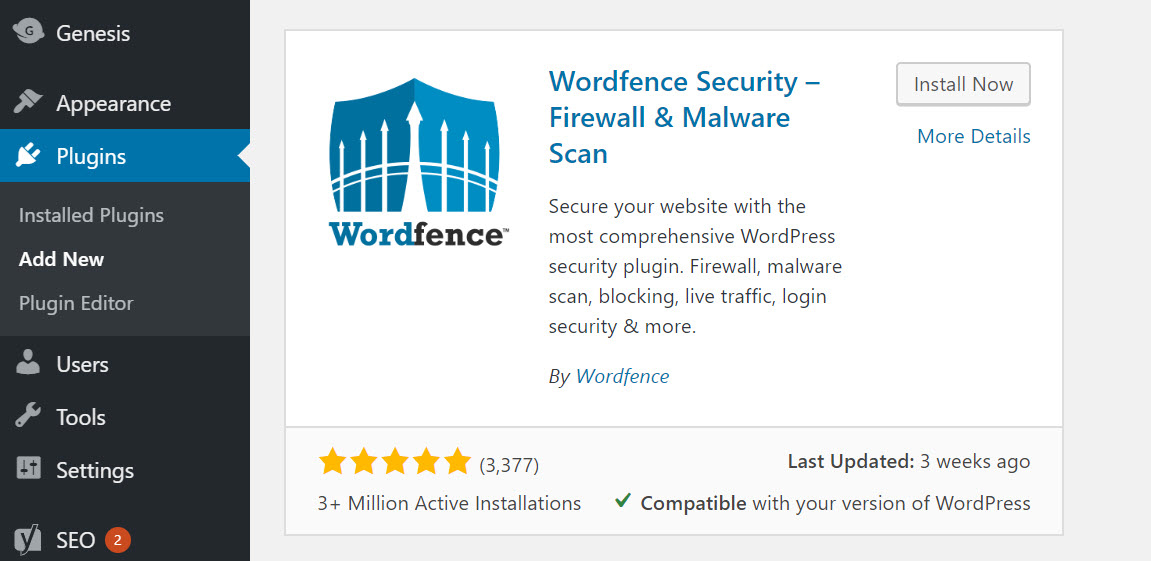 Install Wordfence