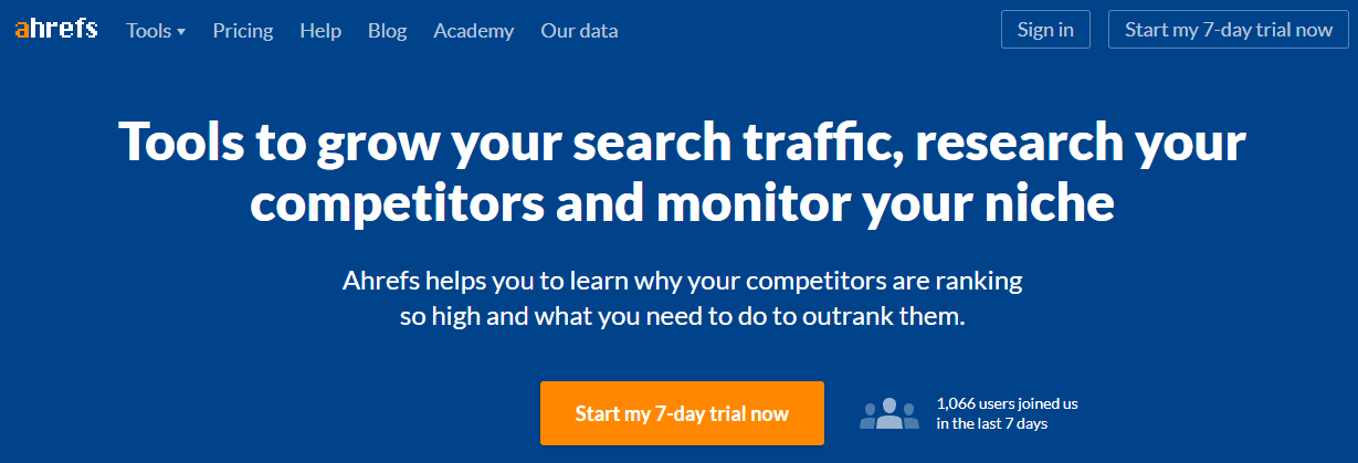 The Ahrefs website can help you update your website via competitor research