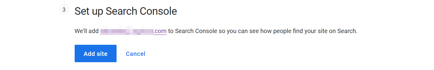 Setting up Search Console.