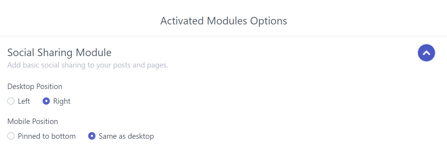 Module Options