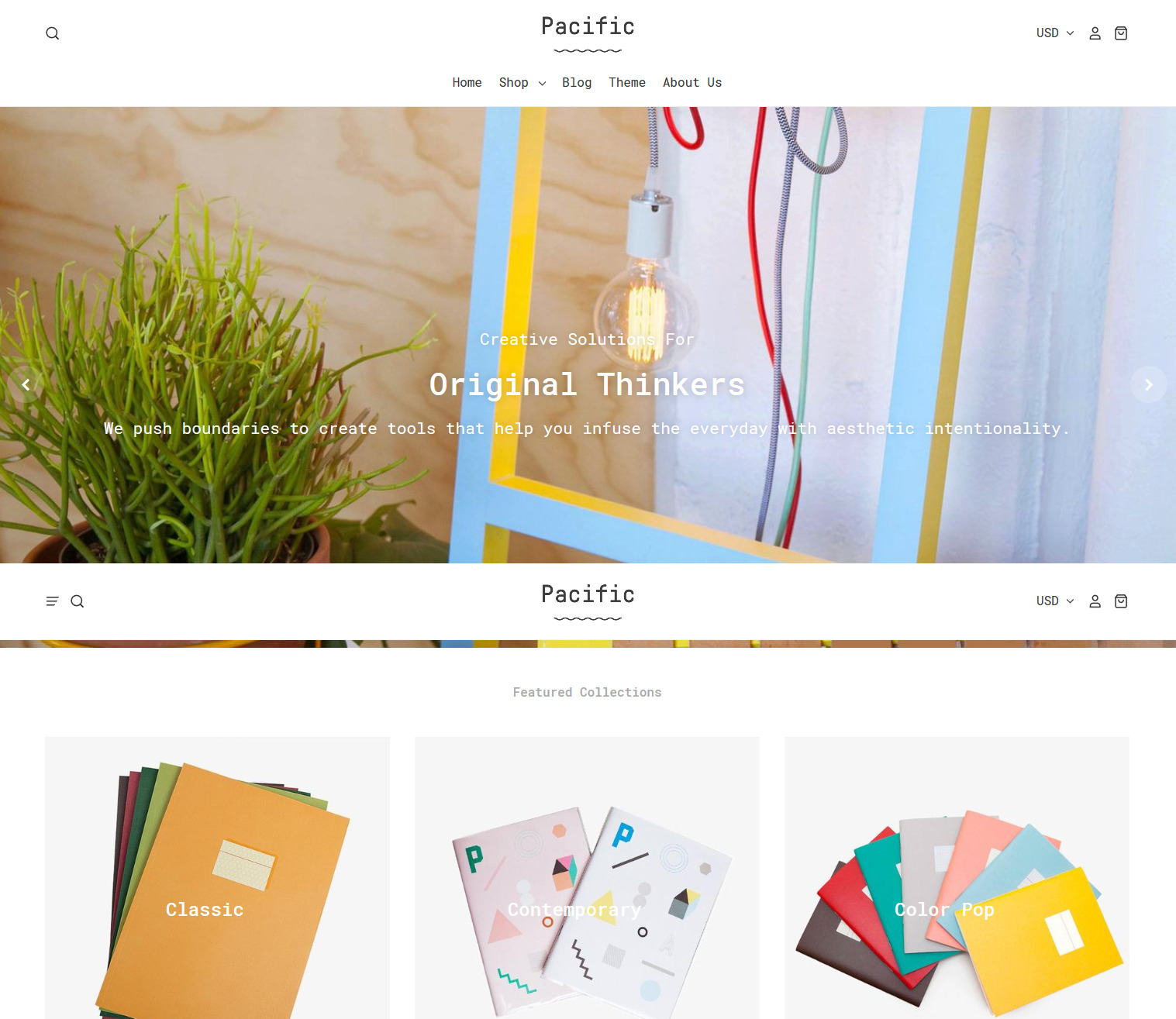 pacific theme for Shopify