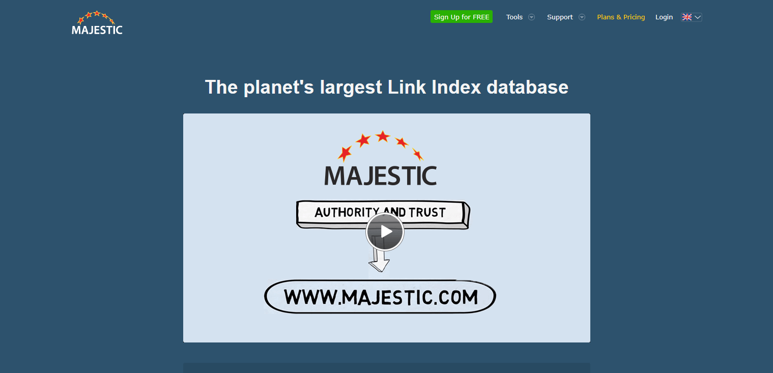 Majestic tool for keyword research