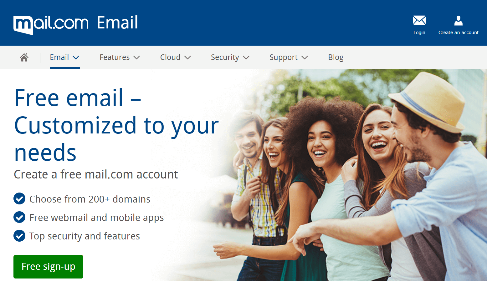 Mail.com is one of the best places to get a free email domain. 