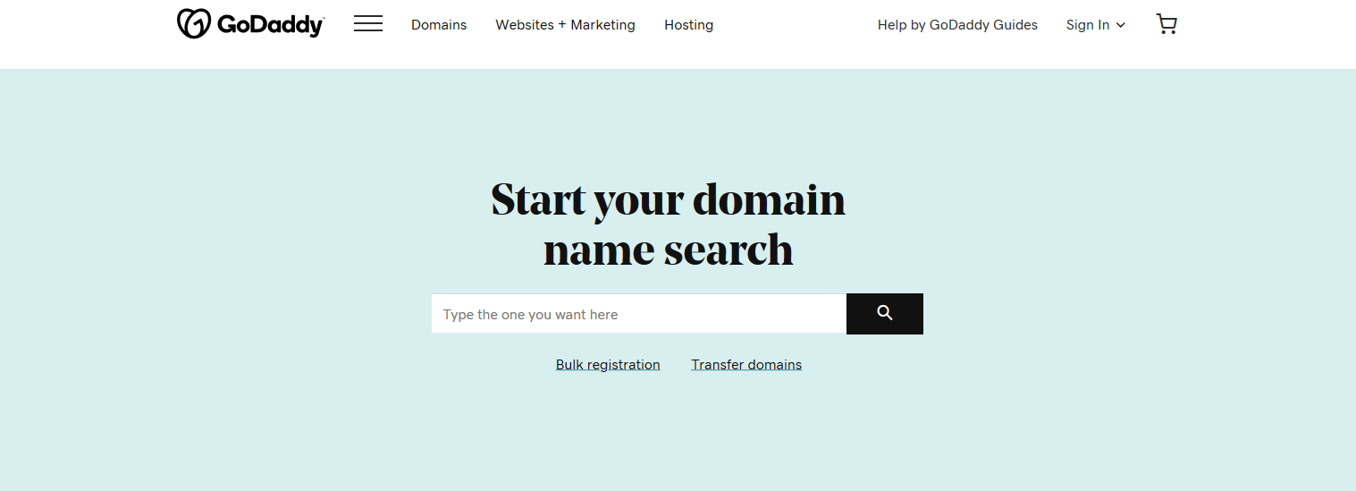 best domain registrars: GoDaddy