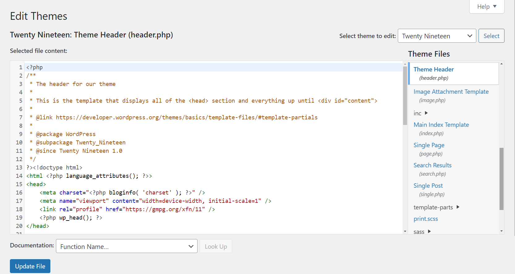 A view of the header section of a theme, which can be customized to decrease the odds of a cumulative layout shift.