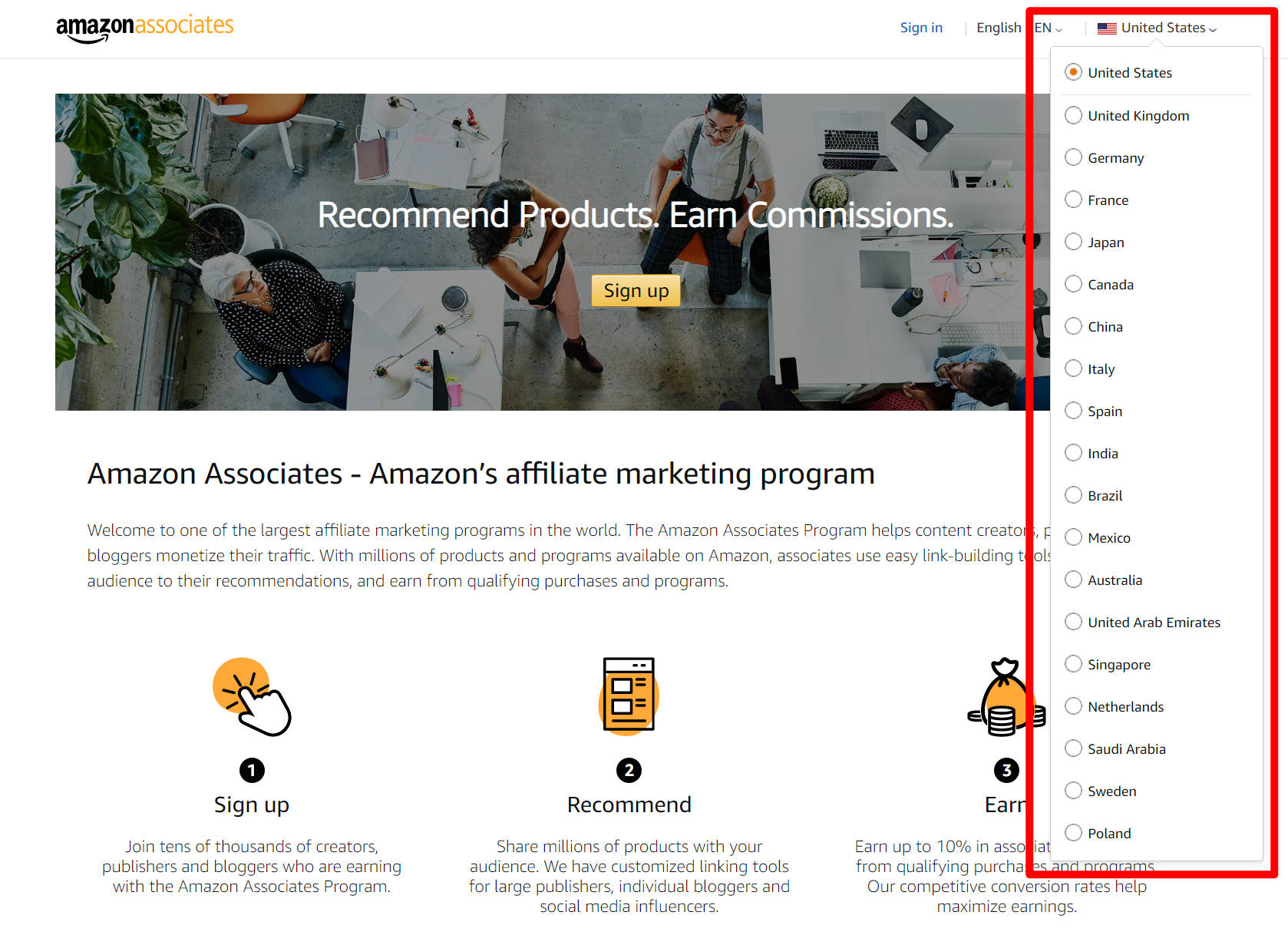 How to become an Amazon affiliate in different regions
