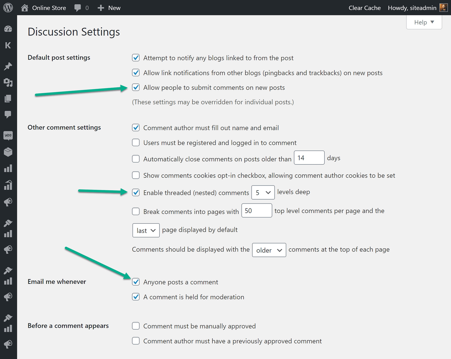 more settings for customer reviews for WooCommerce