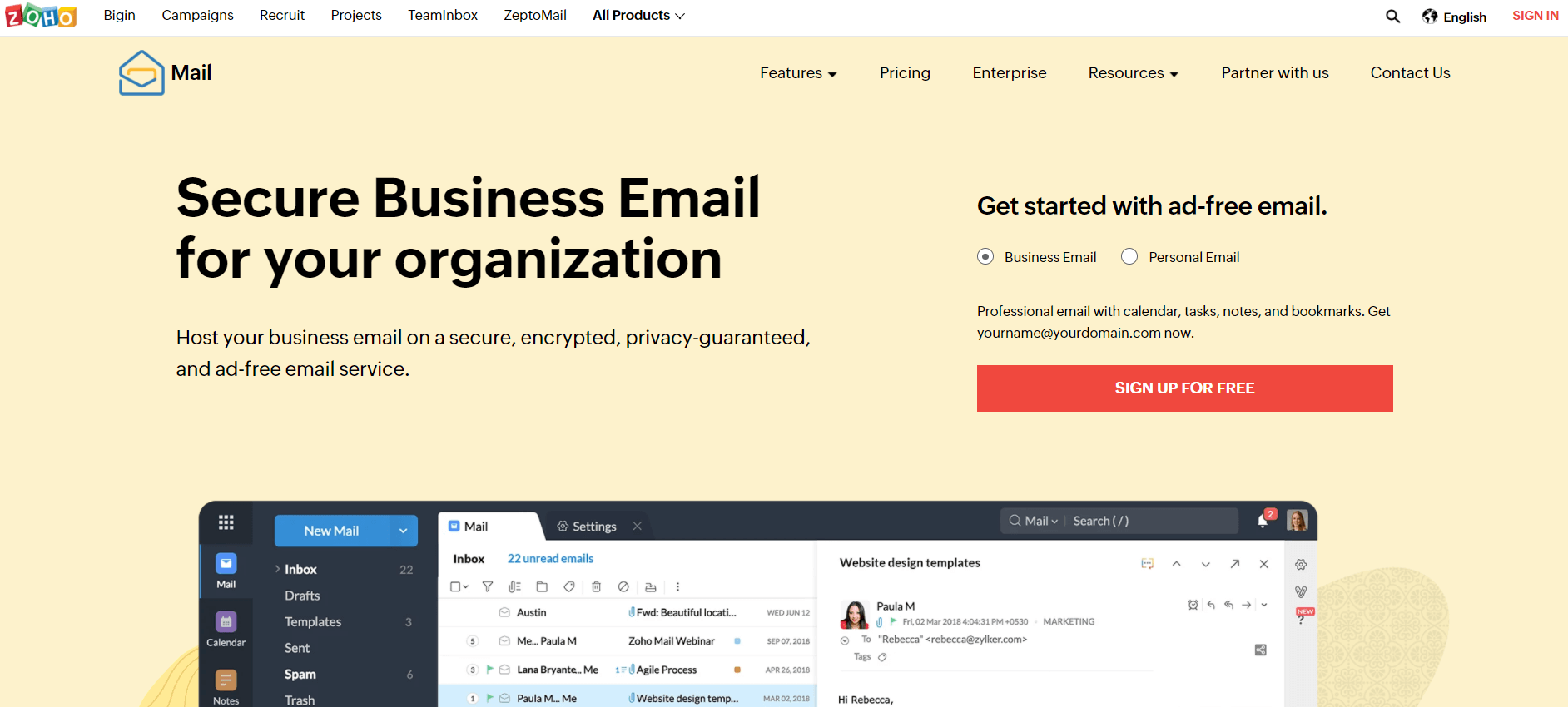 Zoho Mail is one of the best places to get a free email domain. 