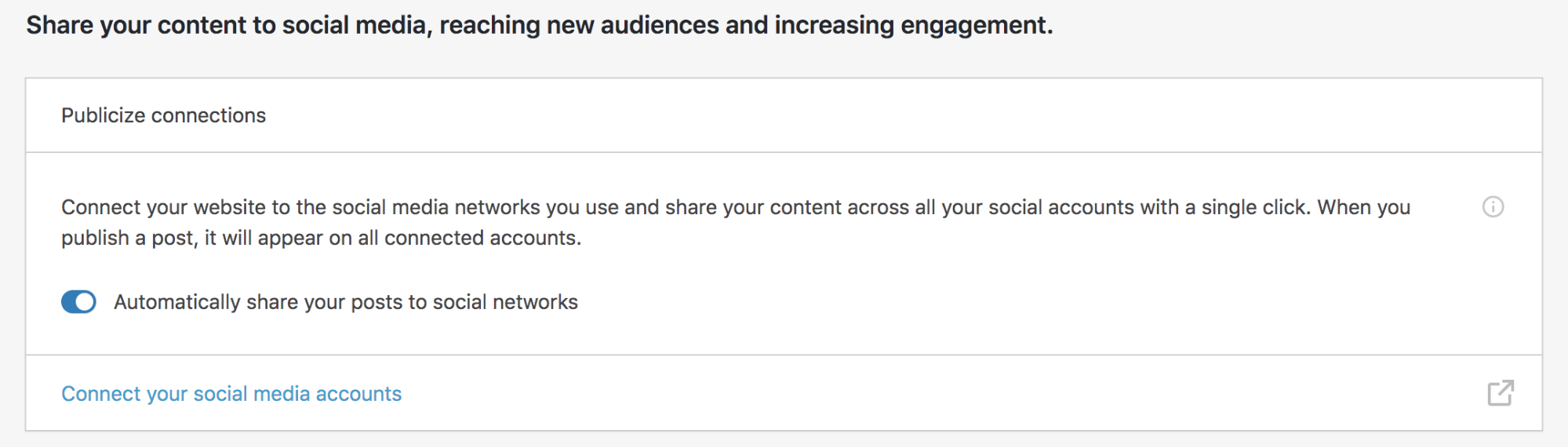 Configuring Jetpack to automatically share your posts to social networks.