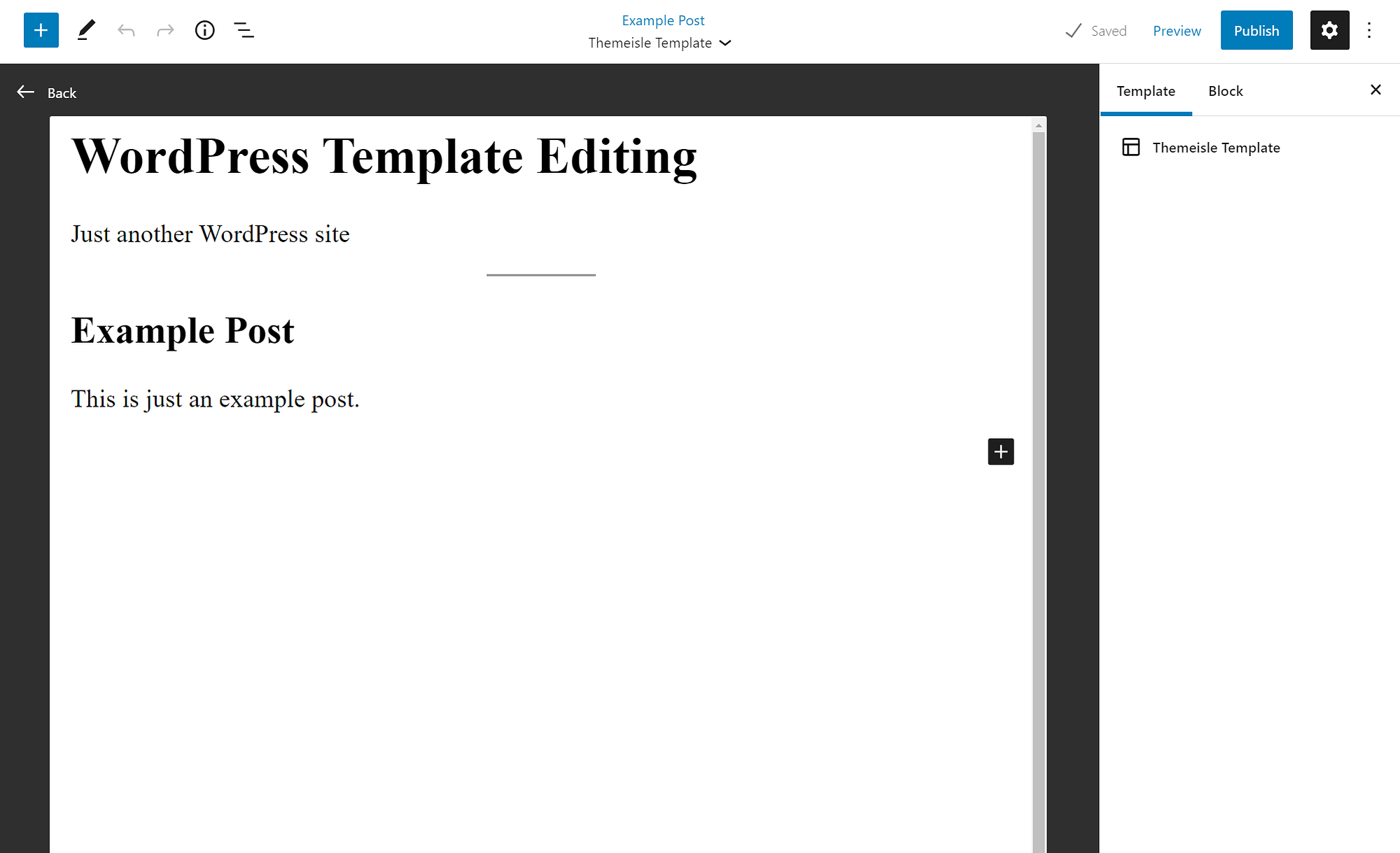 Using WordPress Template Editing mode