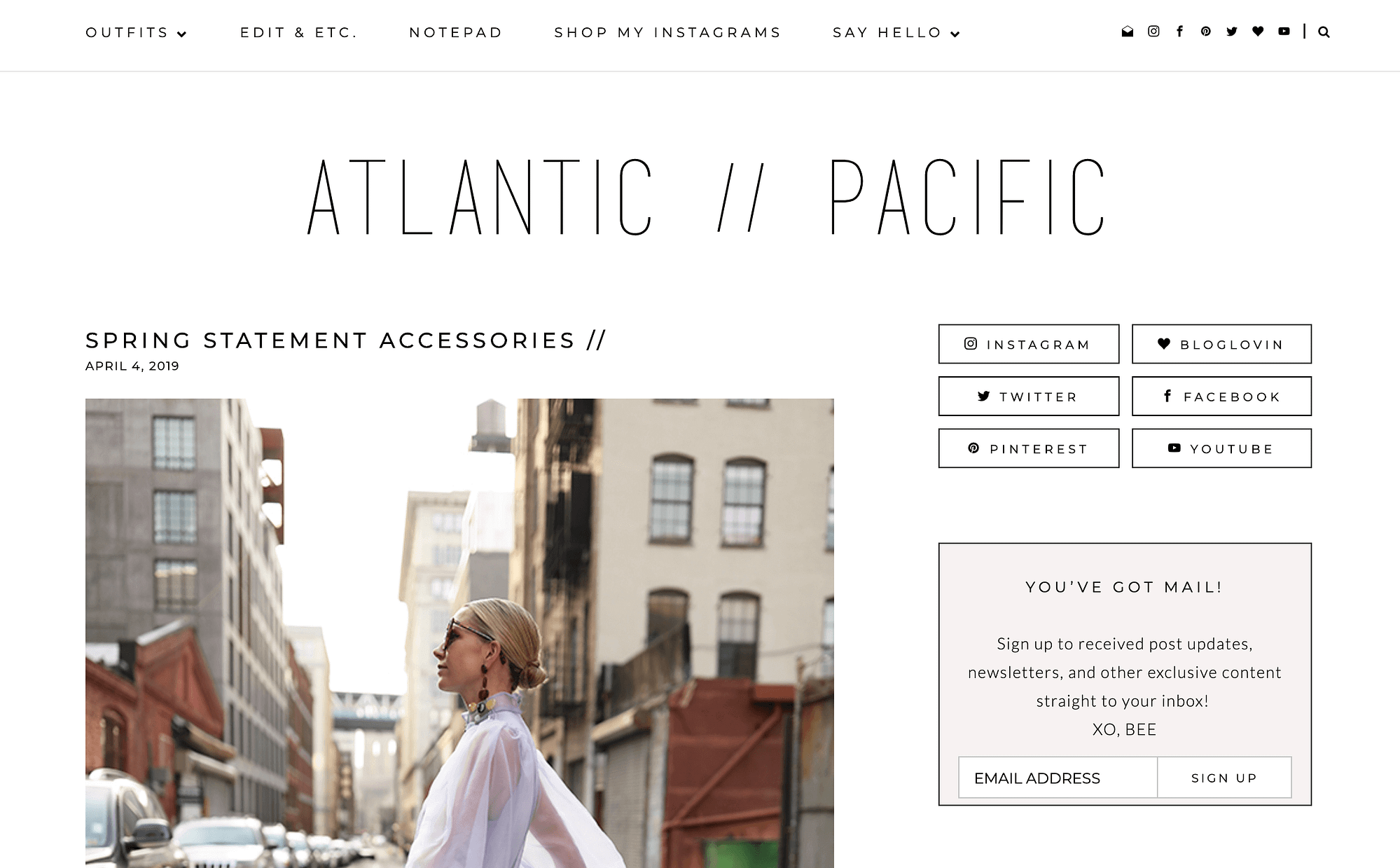 The Atlantic Pacific fashion blog.