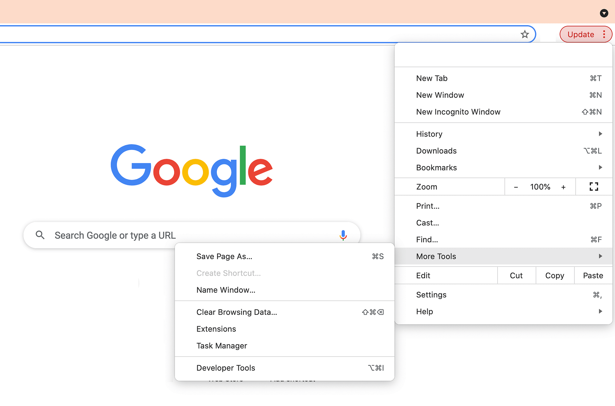 The Google Chrome web browser.