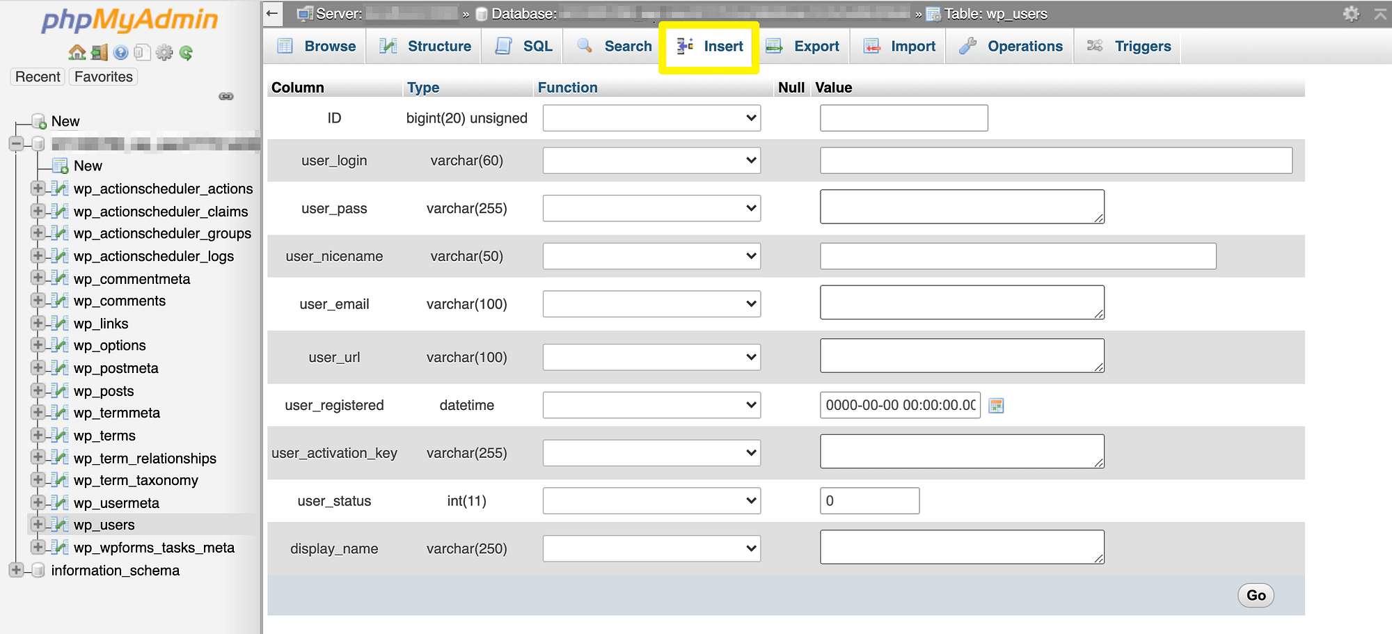 Add a new WordPress admin with a new record in the users tables  