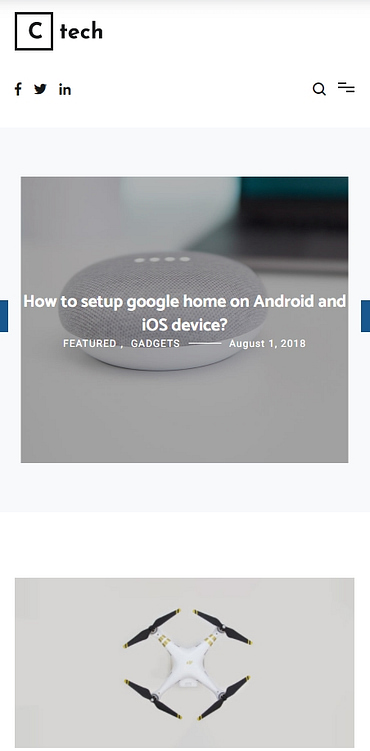 A mobile website built using Cenote.