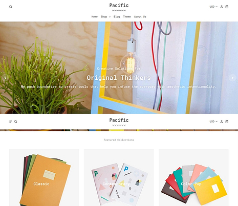 pacific theme for Shopify
