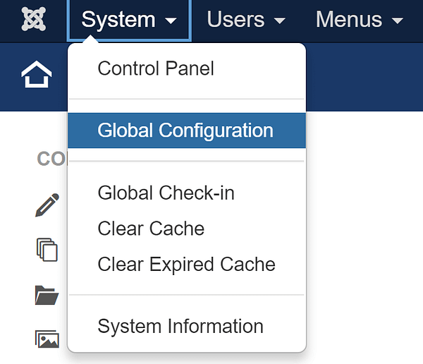 Option de configuration globale.