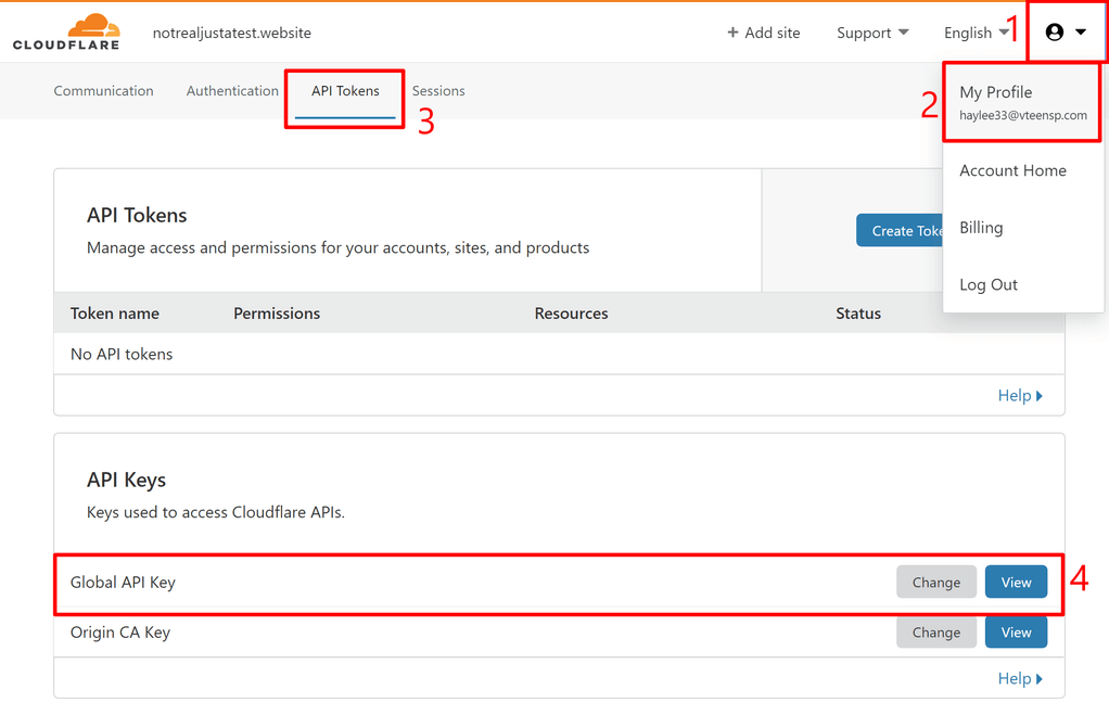 How to find Cloudflare API key for WordPress