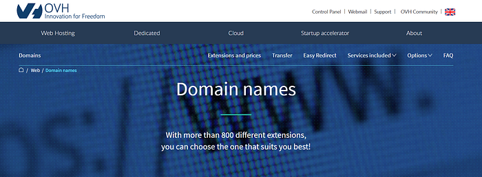 best domain registrars: OVH