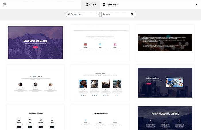 New block templates for Hestia and Neve
