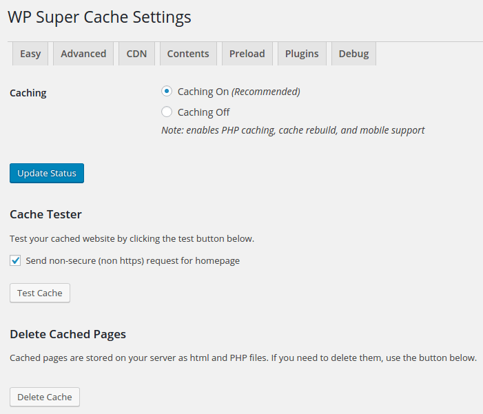 WP Super Cache Caching Plugin