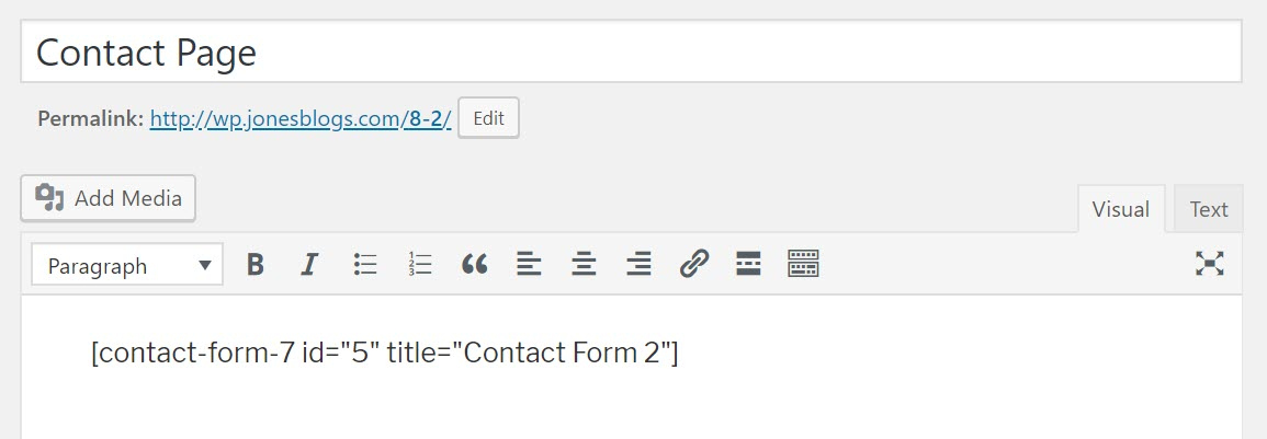 Example contact page