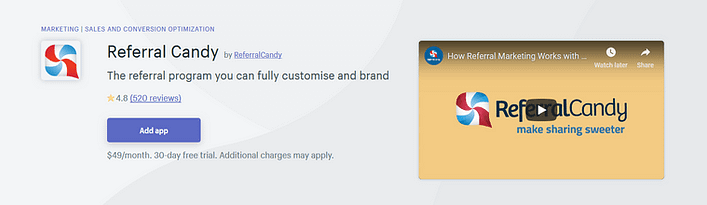 Referral Candy Shopify app