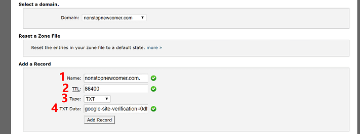 Add TXT record to DNS